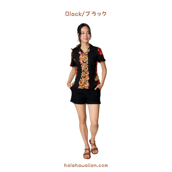 Hawaiian Women's Aloha Shirt Fitted [Pineapple Panel]