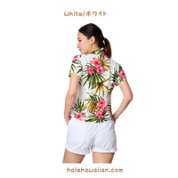 Hawaiian Women's Aloha Shirt, Fitted [Plumeria Cluster]