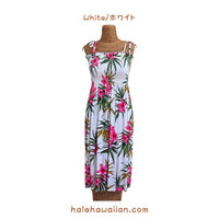 Hawaiian Tunic Dress, Long [Lani Plumeria]