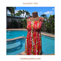 Hawaiian Tunic Dress, Long [Plumeria Panel]