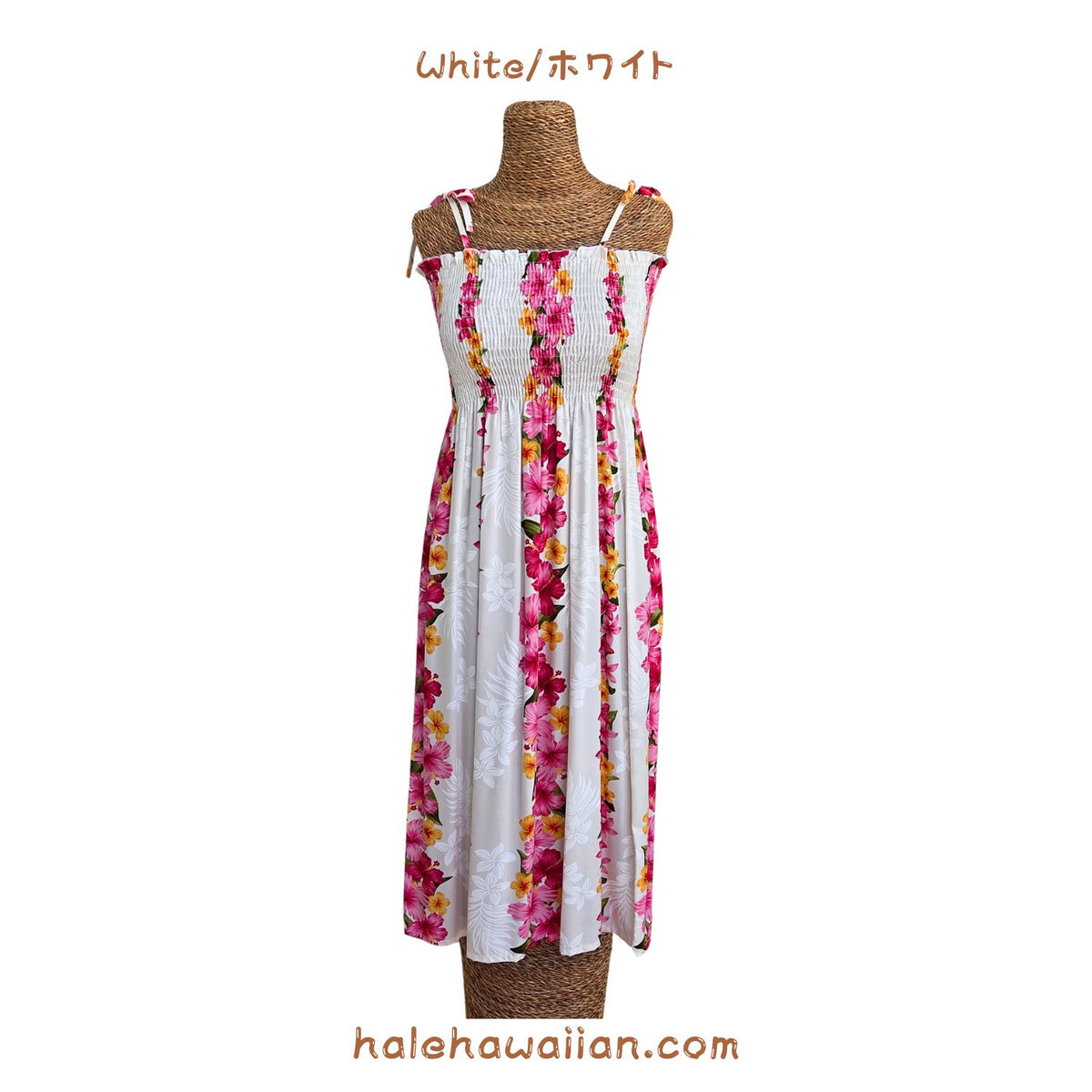 Hawaiian Tunic Dress, Long [Plumeria Panel]