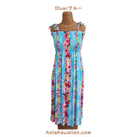 Hawaiian Tunic Dress, Long [Plumeria Panel]