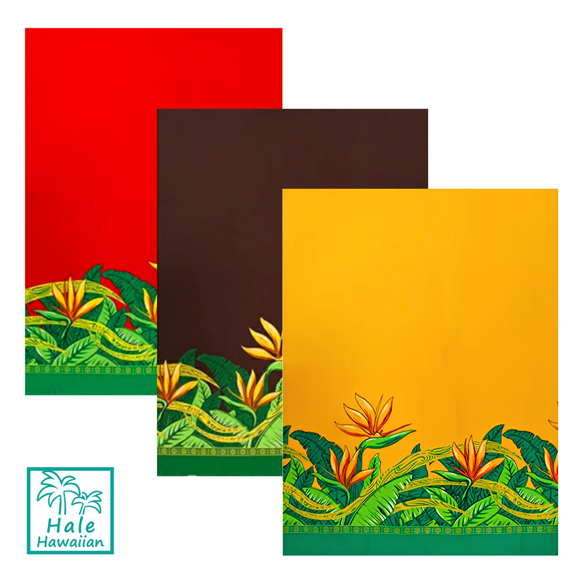 Hawaiian Polycotton Fabric QSQ-18-978 [Future Bird of Paradise Border]
