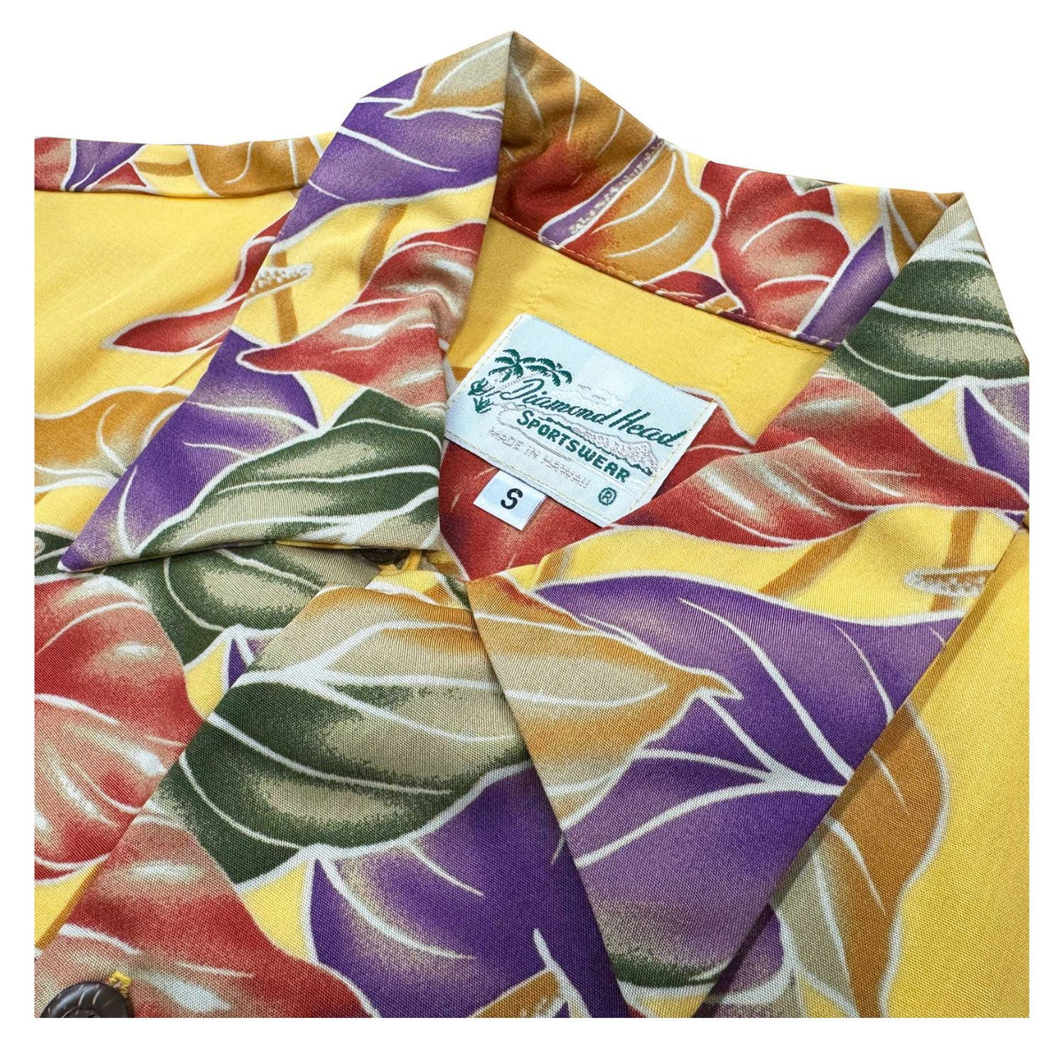 Hawaiian Men's Aloha Shirt Rayon [Anthurium] Yellow