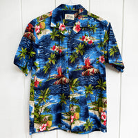 Hawaiian Men's Aloha Shirt Poly Cotton [Island Volcano]