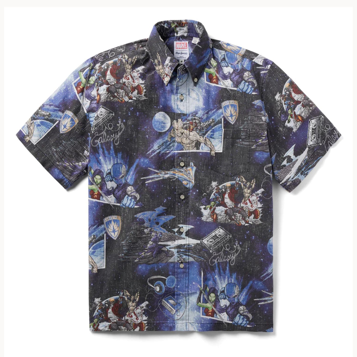 Hawaiian REYN SPOONER Men's Aloha Shirt Poly Cotton [Guardians of