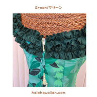 Hawaiian Muumuu Ruffle Long Dress [Monstera Lei]