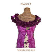 Hawaiian Muumuu Ruffle Long Dress [Monstera Lei]