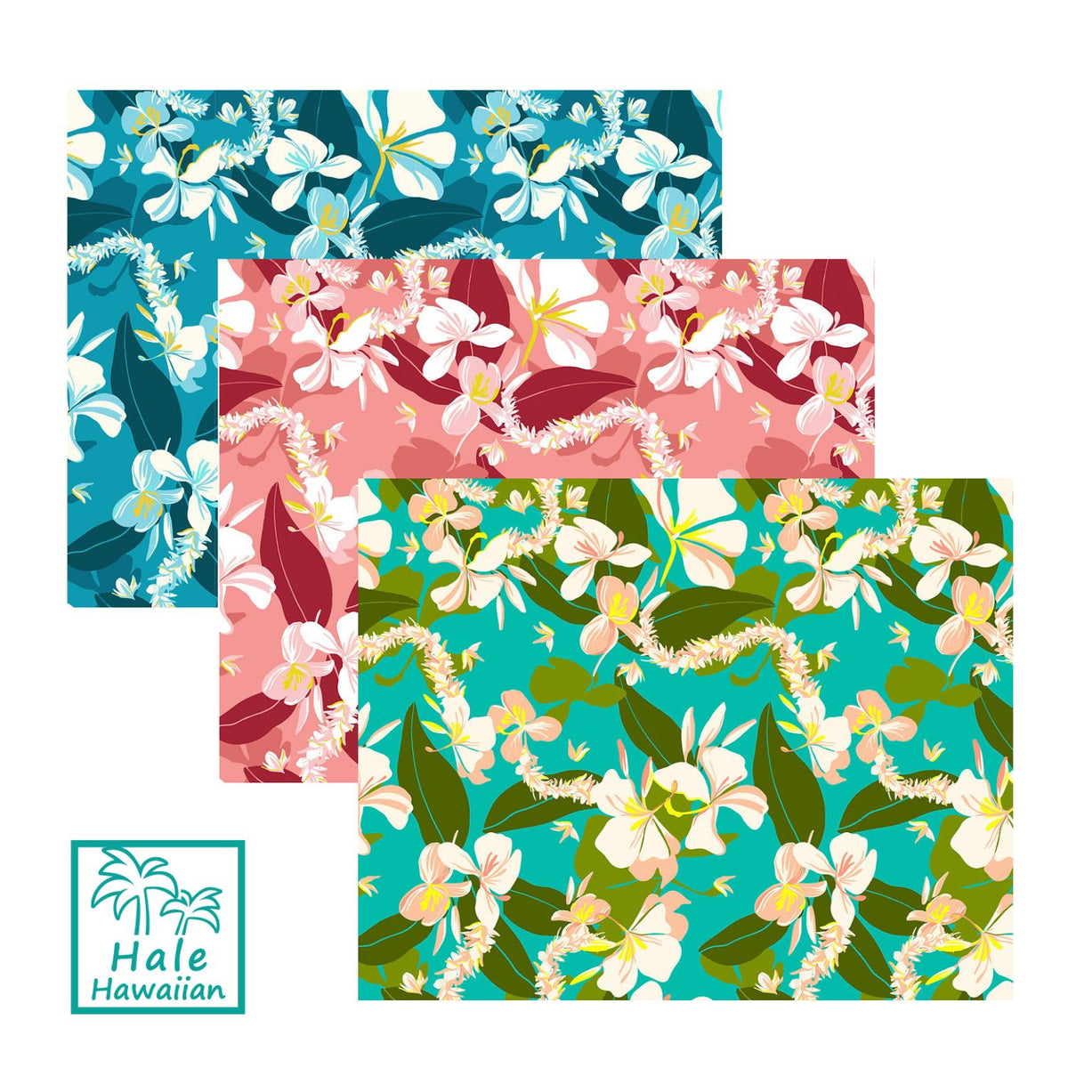 New Arrival: Hawaiian Print Cotton Fabric SEBX-40072 [Plumeria Flower]