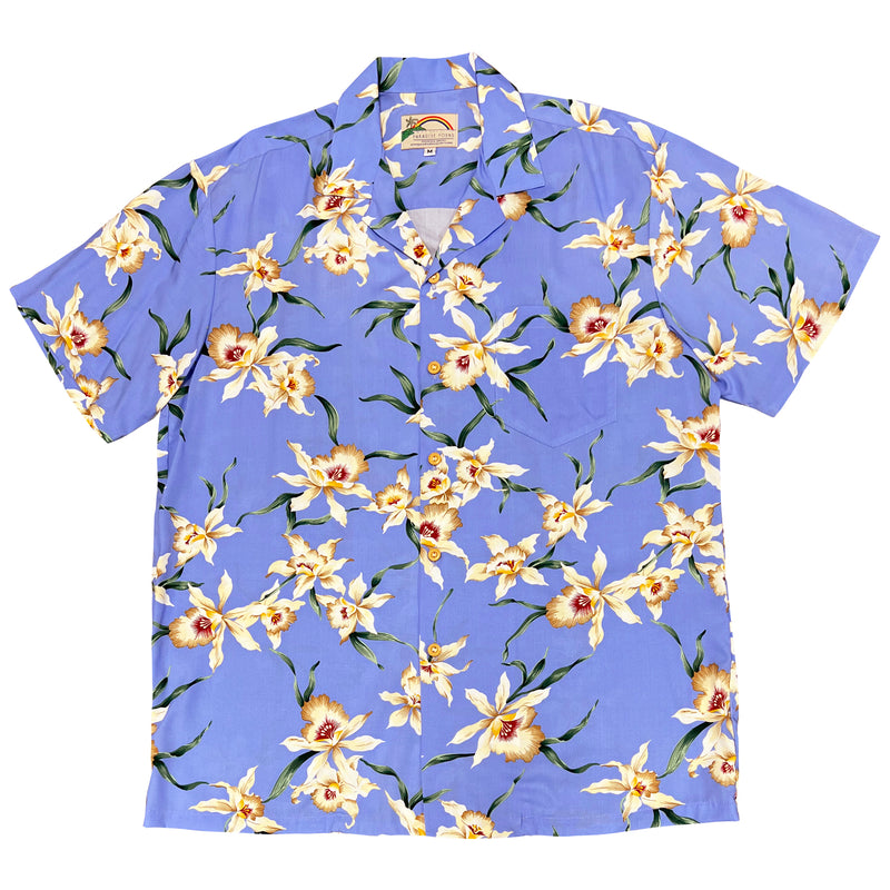 Hawaiian Men's Aloha Shirt Rayon [Star Orchid]