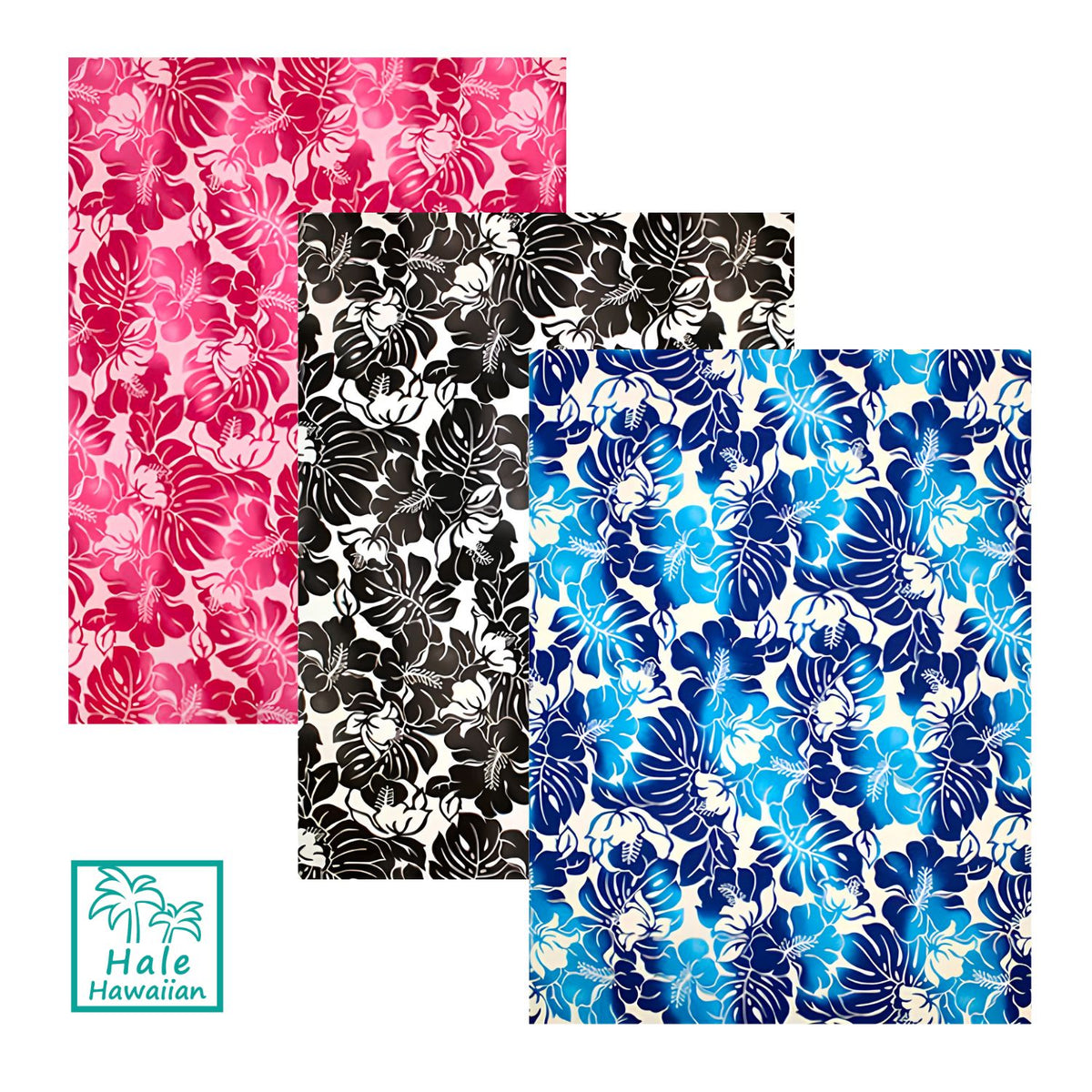 Hawaiian polycotton fabric tkj-11-685 [Hibiscus/Mostera Leaf]