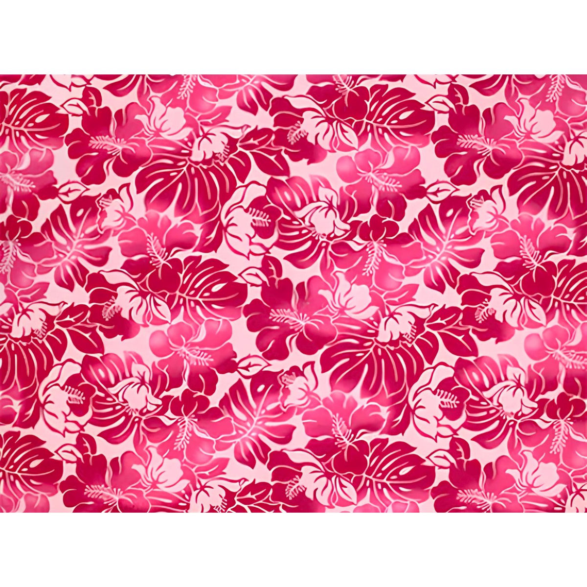 Hawaiian polycotton fabric tkj-11-685 [Hibiscus/Mostera Leaf]