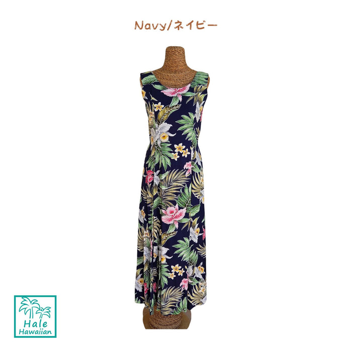 Clearance Hawaii Sleeveless Tank Long Dress [Orchid Paradise]