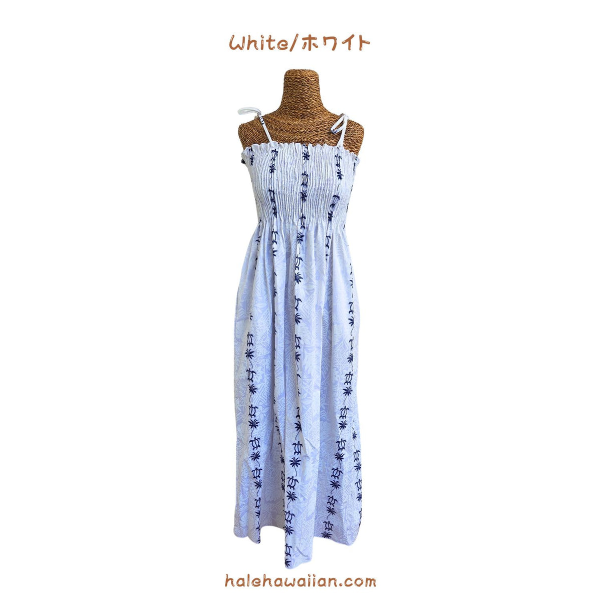 Hawaiian Maxi-Length Cotton Long Tunic Dress [Turtleneck Panel]
