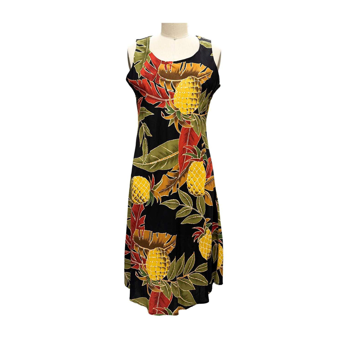 Retro Pineapple Olive Tank Dress XL By Paradise Found Retro Pineapple Olive Tank Dress XL By Paradise Found