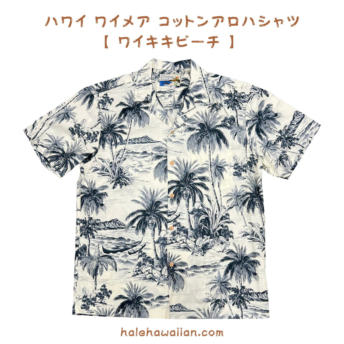 Hawaiian Men's Aloha Shirt Cotton [Waikiki Beach]