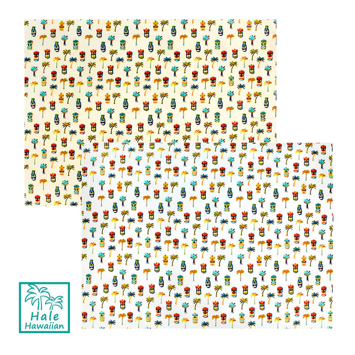*Sale Fabric* Hawaiian Cotton Fabric YU-17-01 [Tiki &amp; Palm Tree]