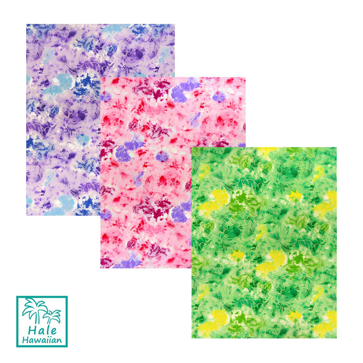 Hawaiian polycotton fabric ZGQ-17-16 [ Tie-Dye Hibiscus]