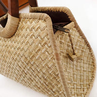 Hawaiian miscellaneous goods Lauhala bag [handbag_with square inner bag]