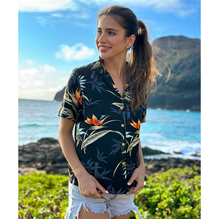 Hawaiian Ladies Aloha Shirt [Bird of Paradise]
