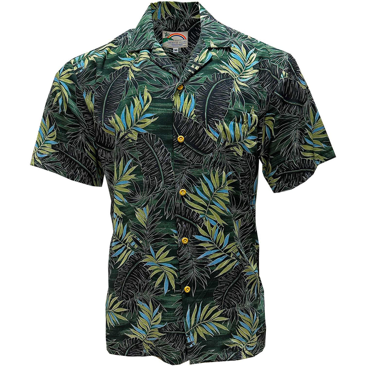 Hawaiian Men's Aloha Shirt Rayon [Midnight Palm]