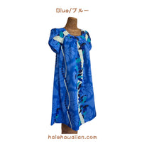 ハワイアン プルオーバームームー ドレス セミロング 【モンステラ レイ】