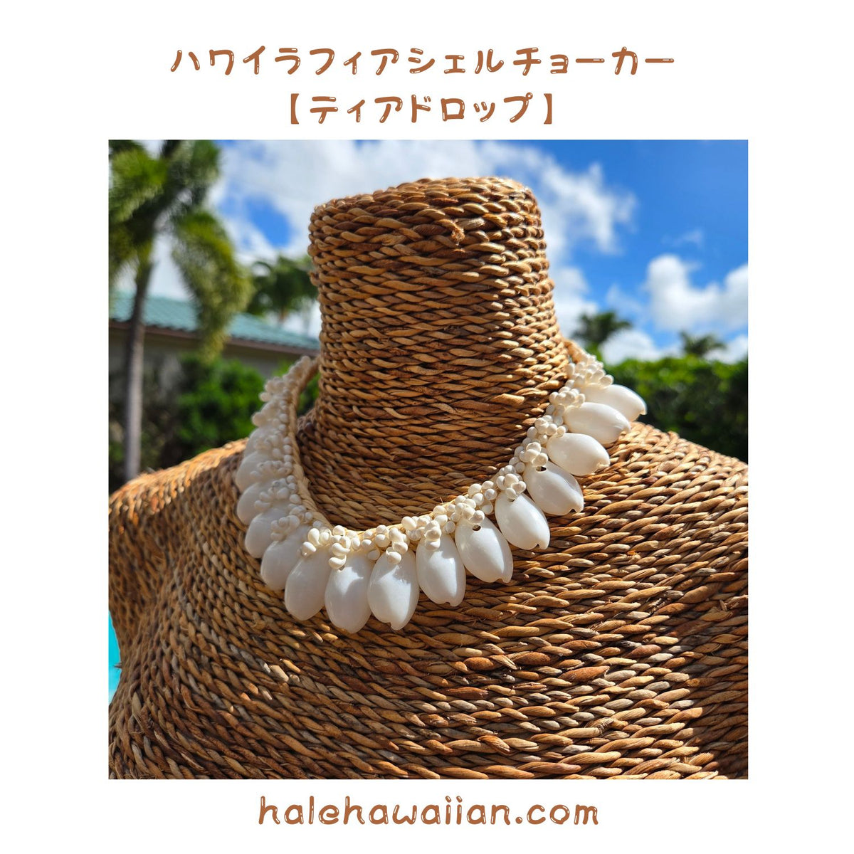 Hawaii Raffia Shell Choker [Teardrop]
