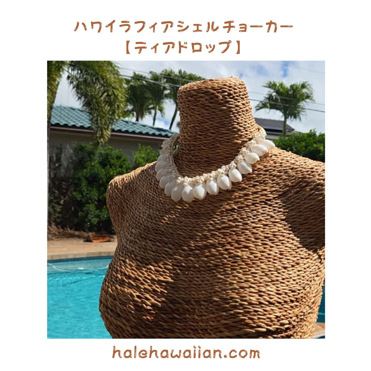 Hawaii Raffia Shell Choker [Teardrop]