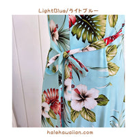 Hawaiian Sleeveless Dress Long [Hibiscus &amp; Monstera]
