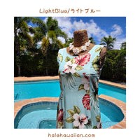 Hawaiian Sleeveless Dress Long [Hibiscus &amp; Monstera]