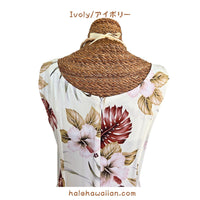 Hawaiian Sleeveless Dress Long [Hibiscus &amp; Monstera]