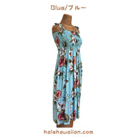 Hawaiian Tunic Dress Semi-Long [Hibiscus &amp; Monstera]