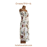 Hawaiian Tunic Dress Semi-Long [Hibiscus &amp; Monstera]