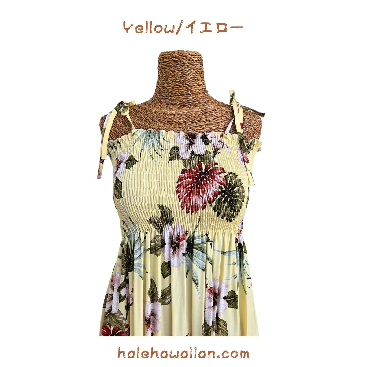 Hawaiian Tunic Dress Semi-Long [Hibiscus &amp; Monstera]
