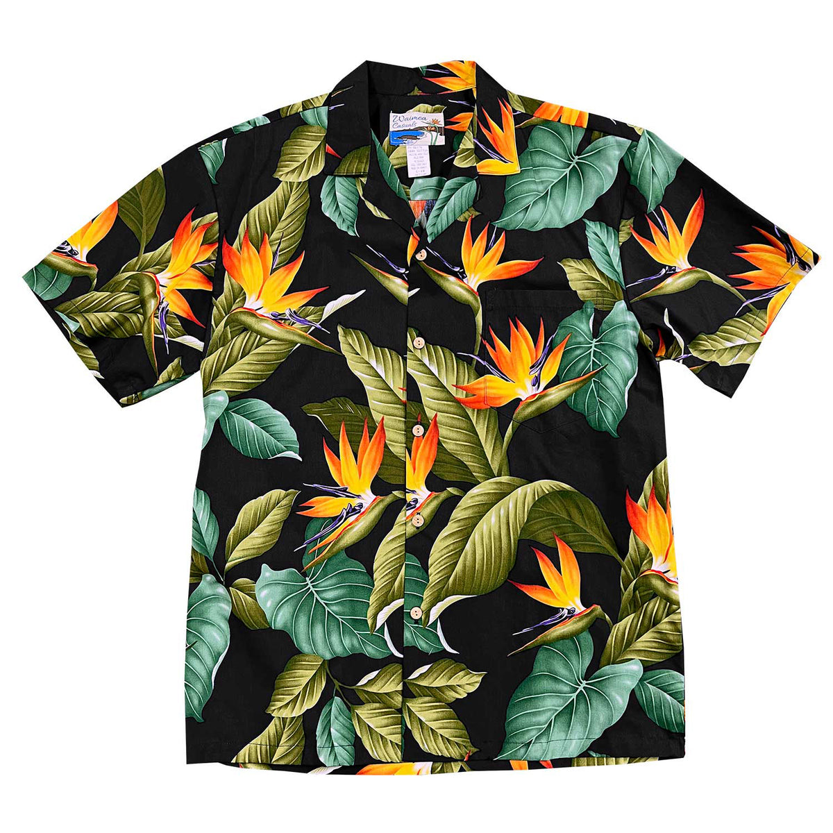 Hawaiian Men's Aloha Shirt Cotton [Airbush Bird of Paradise]