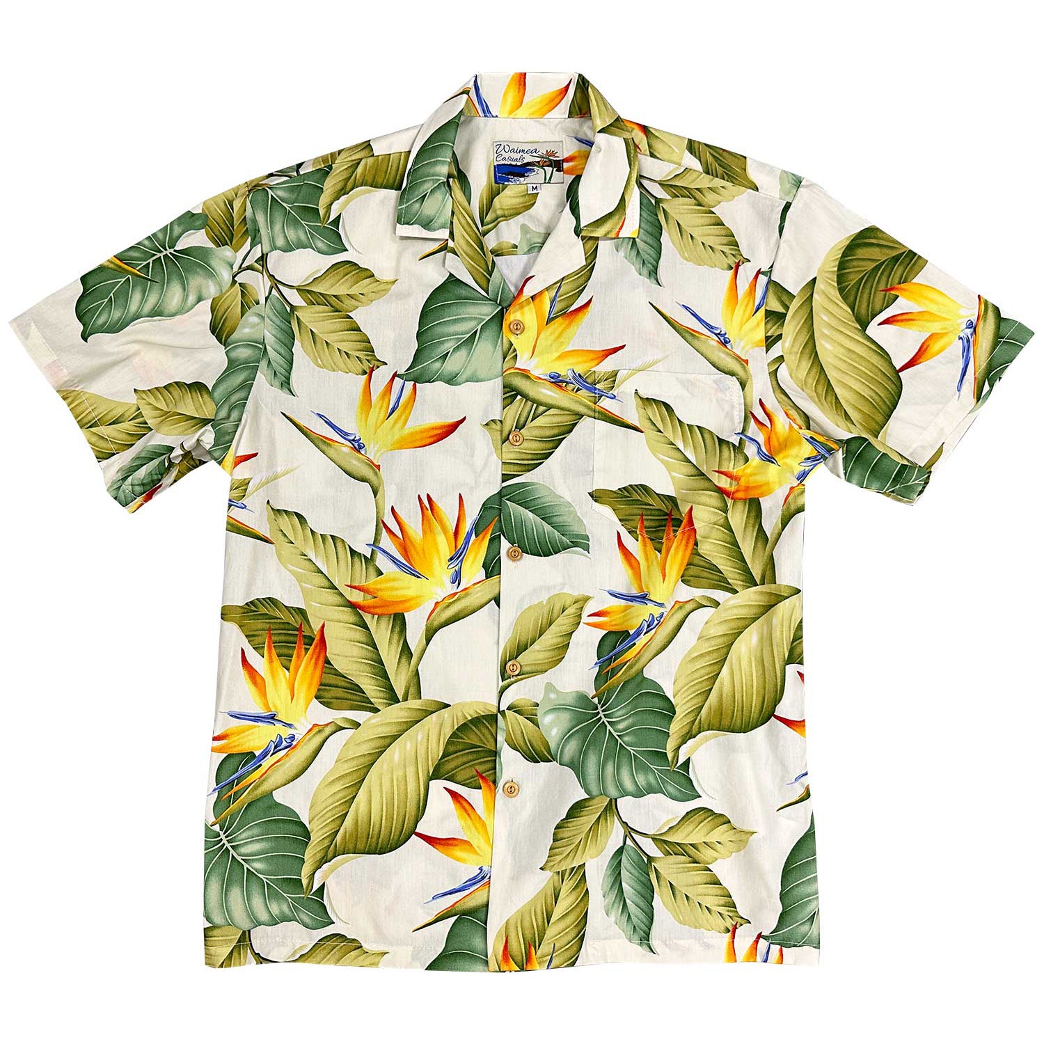 Hawaiian Men's Aloha Shirt Cotton [Airbush Bird of Paradise
