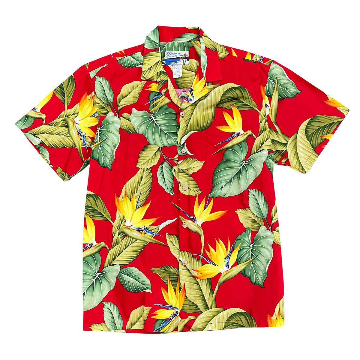 Hawaiian Men's Aloha Shirt Cotton [Airbush Bird of Paradise]