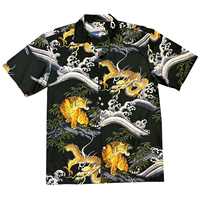 Hawaiian Men's Aloha Shirt Cotton 【Dragon & Tiger】