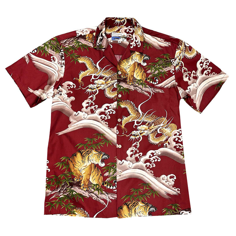 Hawaiian Men's Aloha Shirt Cotton 【Dragon & Tiger】