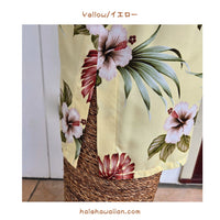 Hawaiian Tank Dress, Semi-Long Length, Hibiscus &amp; Monstera Design