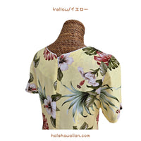 Hawaiian Sleeve Semi-Long Dress [Hibiscus &amp; Monstera]