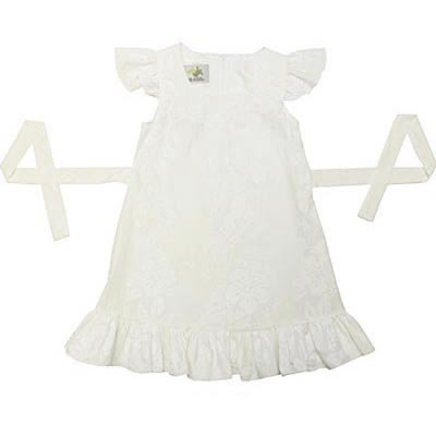 Kids cotton sleeve dress [hibiscus panel]
