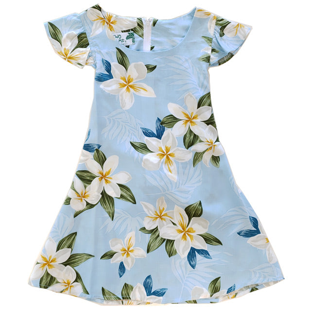 Kids Rayon Sleeve Dress [Plumeria Shower]