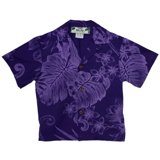 Kids Cotton Aloha Shirt [Monstera Ceres]