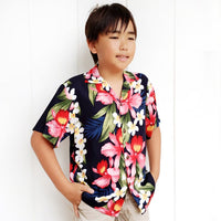 Kids Rayon Aloha Shirt [Plumeria Orchid Panel]
