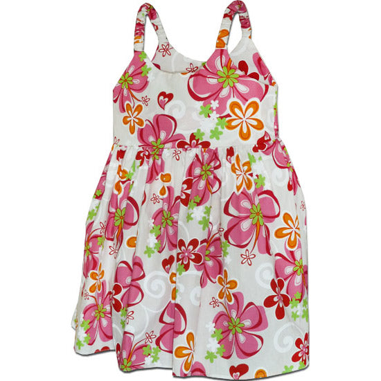 Kids Cotton Bungee Dress [Girly Hibiscus]