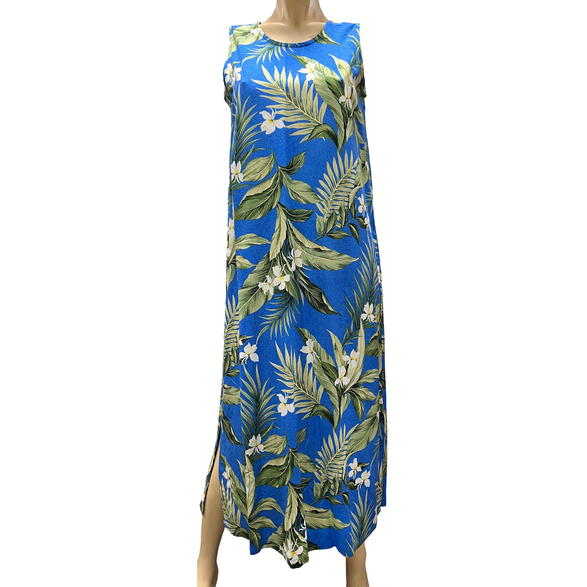 Hawaiian Tank Dress Long WhiteGinger