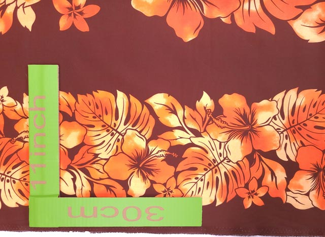 Hawaiian Polycotton Fabric CHOE-400R [Hibiscus Monstera Panel]