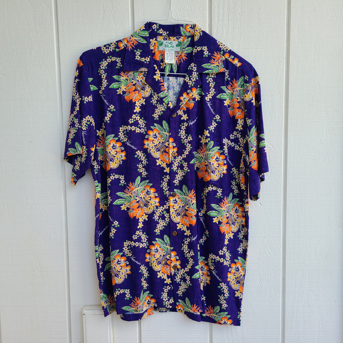 Men's Hawaii Rayon Shirt Mini Plumeria