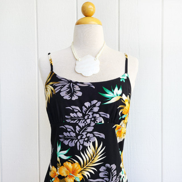 Hawaiian Camisole Dress Long [Fern Hibiscus]